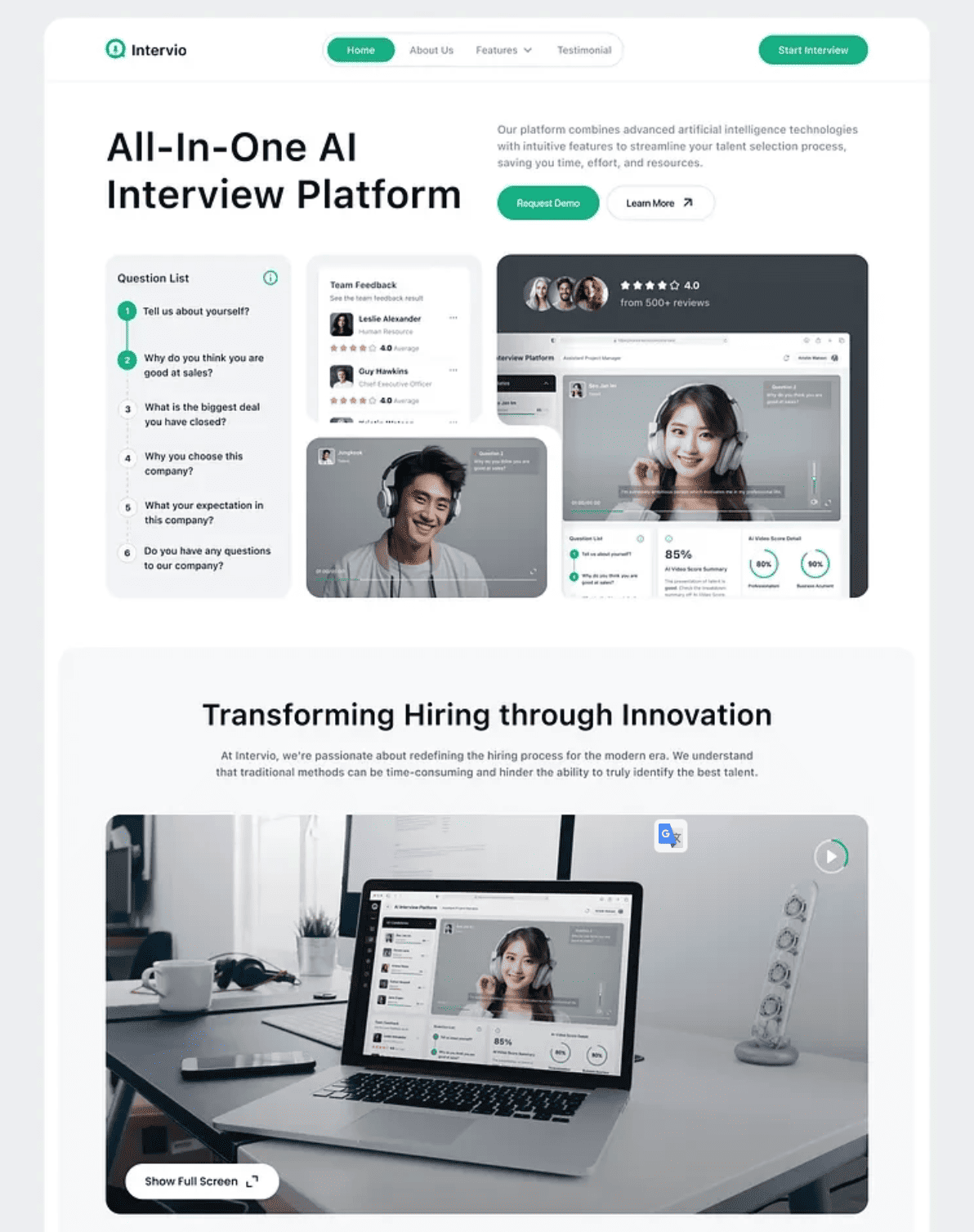 Net Clever Solutions Creative Digital Agency - Portfolio - AI interview Plattform
