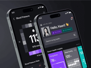 Artificial intelligence healthcare app concept and interface design featured in the Net Clever Solutions portfolio
